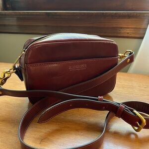 Cherry Wine Red Leather Crossbody Bag
